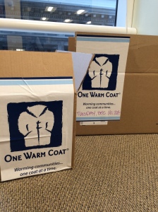 Boxes for our coat drive